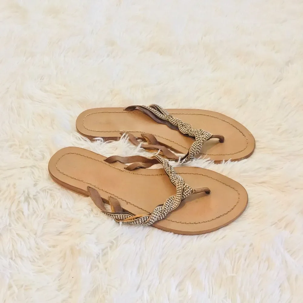 Blue by Saks 5th Avenue Gold Braided Sandals